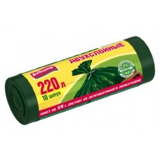 220л AV Мешки хозяйственные Professional двухслойные 220л/10 шт, зеленые